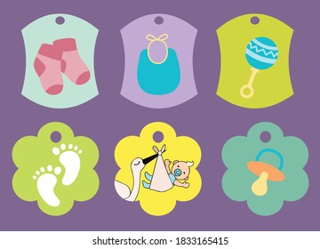 Cute design elements for baby shower. sticker