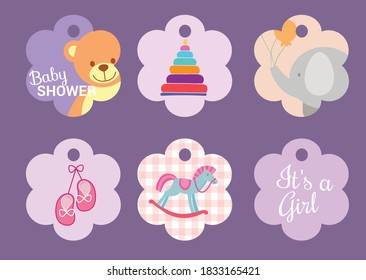 Cute design elements for baby shower. sticker