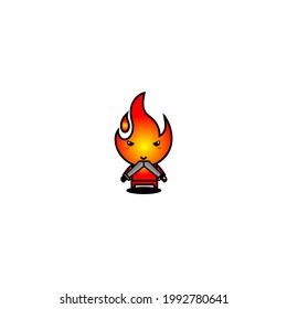 süßes Design von Feuer, süßer Stil für T-Shirt, Aufkleber, Logo-Element