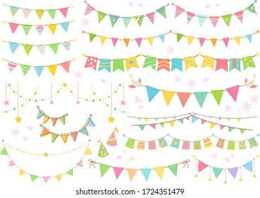 Cute design garland set for spring