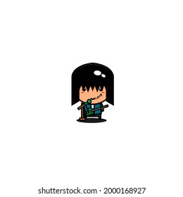 cute design of guitarist,cute style for t shirt, sticker, logo element
