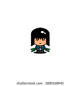 cute design of guitarist,cute style for t shirt, sticker, logo element
