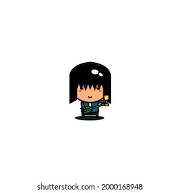 cute design of guitarist,cute style for t shirt, sticker, logo element