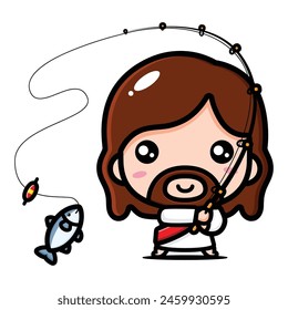 cute design of Jesus fishing