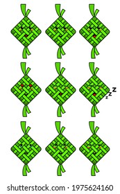 cute design of ketupat,cute style for t shirt, sticker, logo element