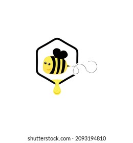 cute design kids bee logo