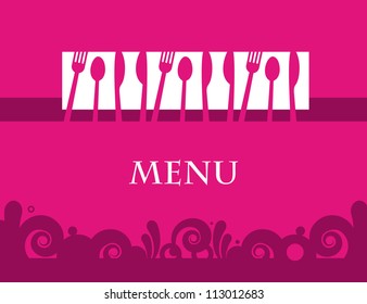 Cute design of menu template card. Vector illustration