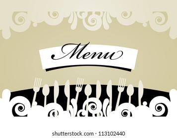 Cute design of menu template card. Vector illustration