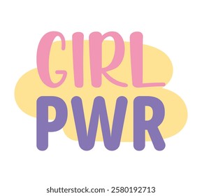 
Cute design of the phrase "GIRL POWER" with simple graphic elements. Design in pink and purple colors. Printing on T-shirts, cups
