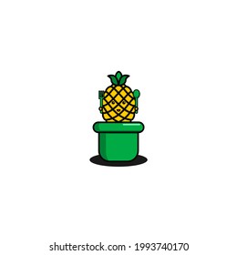 diseño lindo de piña, estilo lindo para camiseta, pegatina, elemento logo
