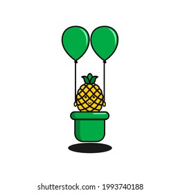 cute design of pineapple,cute style for t shirt, sticker, logo element