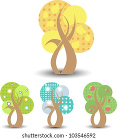 cute design of seasonal trees