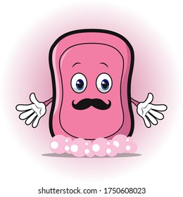 Cute design vector soap emoji mascot