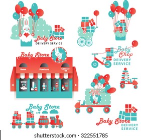 Cute Designs Set for Baby Store Delivery Service