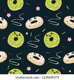 cute dessert cartoon seamless pattern