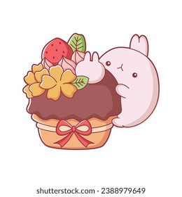 Cute Dessert Character Design Illustration