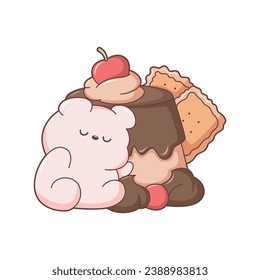 Cute Dessert Character Design Illustration