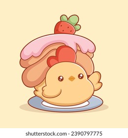 Cute Dessert Character Design Illustration