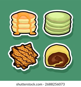 Lindo elemento de postre Vector conjunto dibujo de alimentos