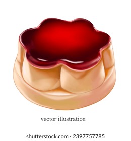 Cute dessert  Pudding vector illustration 