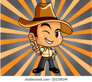 cute detective cartoon vector