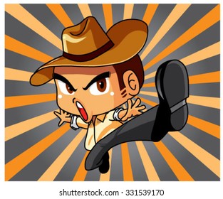 cute detective cartoon vector