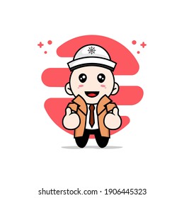 Cute detective character wearing sailor costume. Mascot design concept