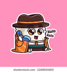 cute detective sushi answer phone