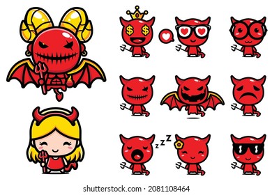 cute devil bundle set design