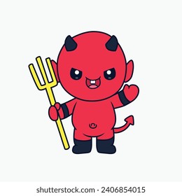 Cute devil cartoon  ilustrator arts