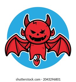 Cute devil Cartoon Vector Icon Illustration. halloween illustration Concept