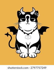 Cute Devil Cat Vector