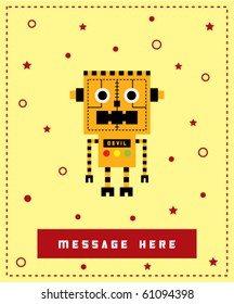 cute devil halloween robot message