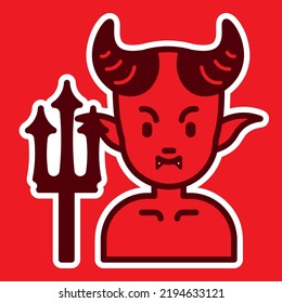 Cute Devil - Halloween Vector Illustration
