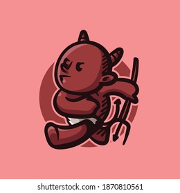 Cute devil illustration. file vector editable