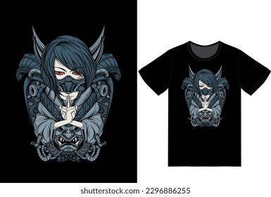CUTE DEVIL WITH JAPANESE CYBERPUNK STYLE