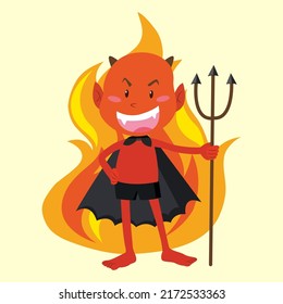 cute devil lucifer vector illustration