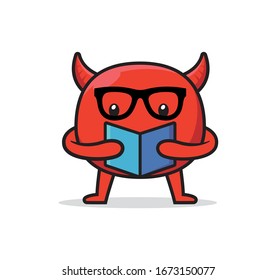 Cute devil mascot character design vector