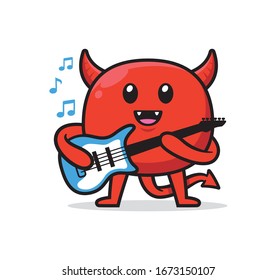 Cute devil mascot character design vector