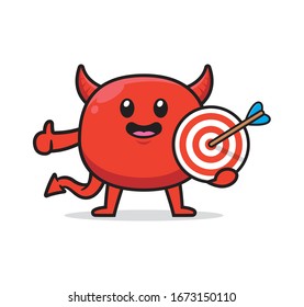 Cute devil mascot character design vector