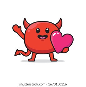 Cute devil mascot character design vector