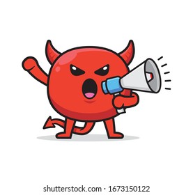 Cute devil mascot character design vector