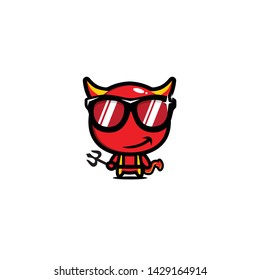 CUTE DEVIL MASCOT DESIGN VECTOR LOGO