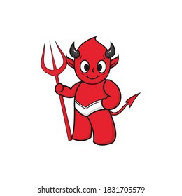 Cute Devil Mascot Vector Design