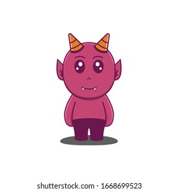 Cute devil mascot vector illustration