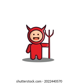 cute devil simple style illustration vector image, cute devil isolated
