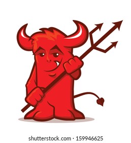 Cute Devil Vector/Red devil mascot cartoon