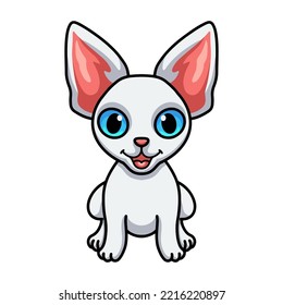Cute devon rex cat cartoon sitting