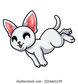 Cute devon rex cat cartoon jumping