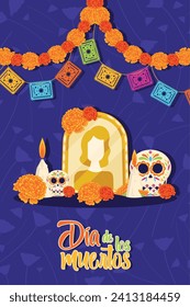 Afiche de Cute dia de los muertos